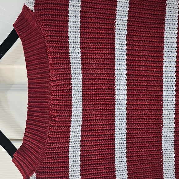 NWT Sanctuary Chilly Out Chenille Sweater Marroon/Gray Striped XLarge - Picture 9 of 12